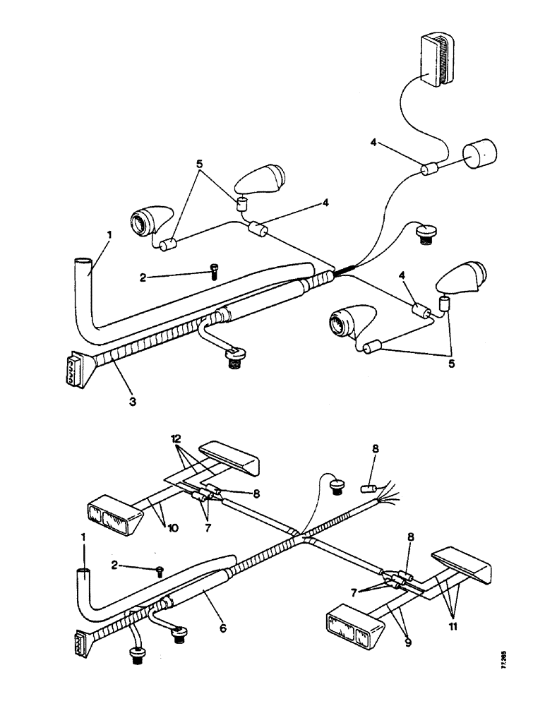 Схема запчастей Case IH 1210 - (M44) - ELECT. EQUIP., ELECT. WIRING, SIDE & REAR LAMPS, 1210, 1212 TRACTORS, S/N A AND AFTER (06) - ELECTRICAL SYSTEMS