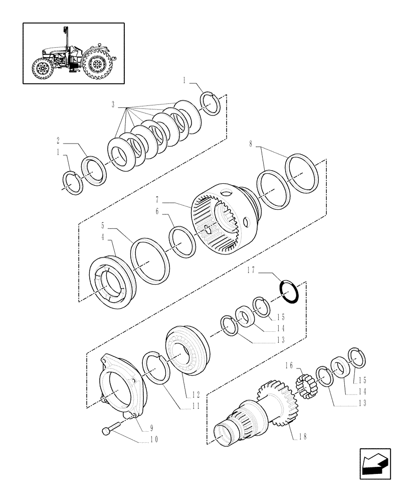 Схема запчастей Case IH JX1075C - (1.28.7[04]) - (VAR.138) NA - 8X8 (30KM/H) P. SHUTTLE FOR ADJUSTABLE COLUMN L/CAB - DRIVING GEAR SHAFT (03) - TRANSMISSION