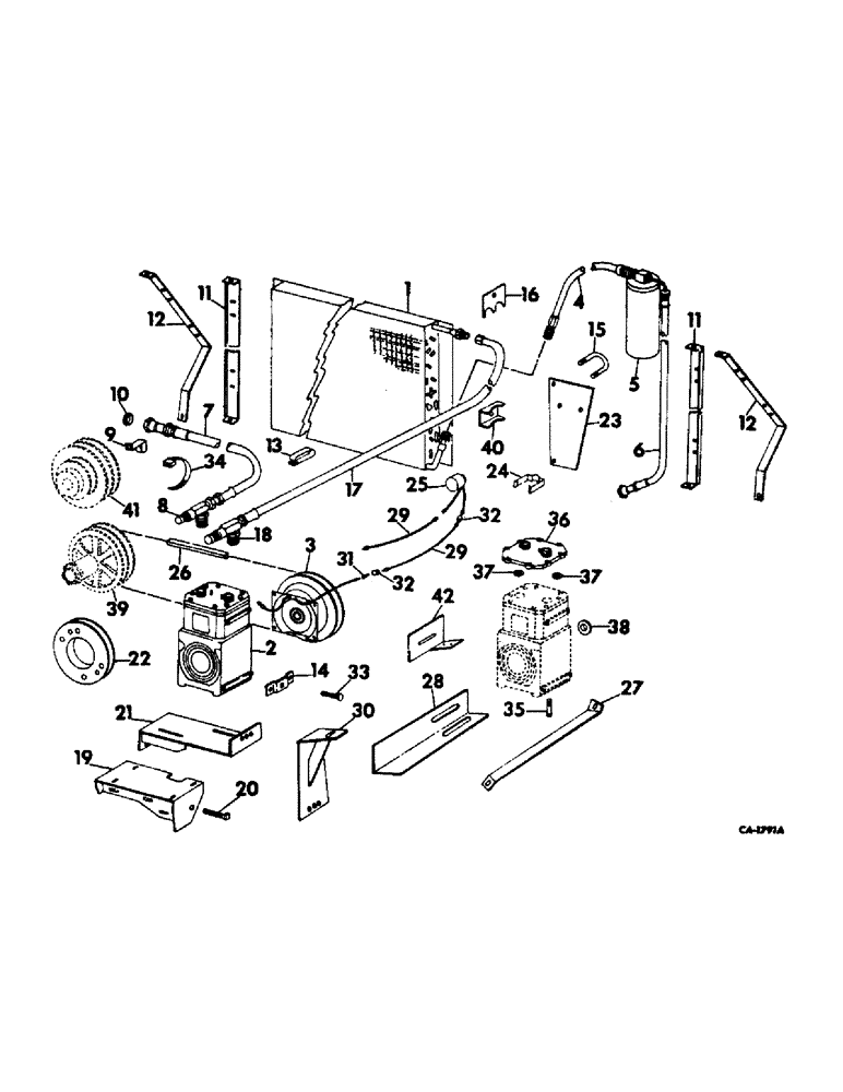 Схема запчастей Case IH 915 - (N-12) - PARTS ACCESSORIES AND ATTACHMENTS, AIR CONDITIONING, COMPRESSOR AND CONDENSER, S/N 1865 AND ABOVE Accessories & Attachments