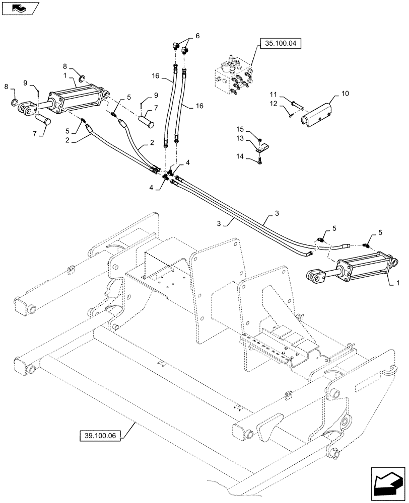 Схема запчастей Case IH 920 - (35.100.02) - LIFT LINK HYDRAULICS (35) - HYDRAULIC SYSTEMS