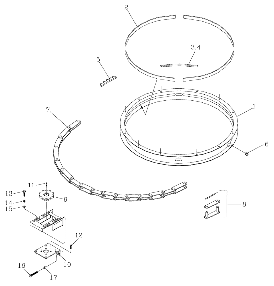 Схема запчастей Case IH 7700 - (A08[04]) - SECONDARY EXTRACTOR HOOD HYDRAULIC SLEW Mainframe & Functioning Components