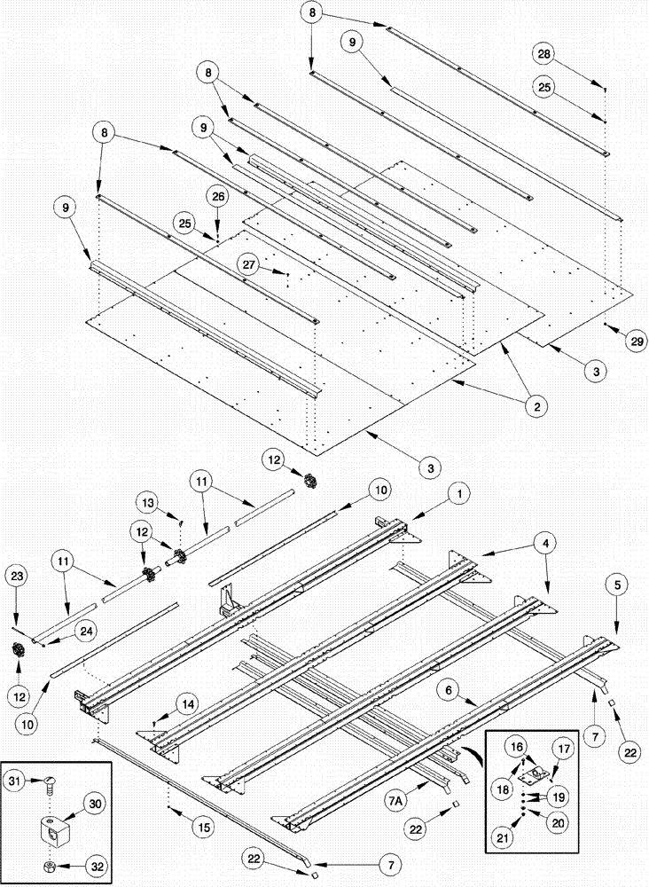 Схема запчастей Case IH 620 - (09D-14) - BASKET, FLOOR (16) - BASKET