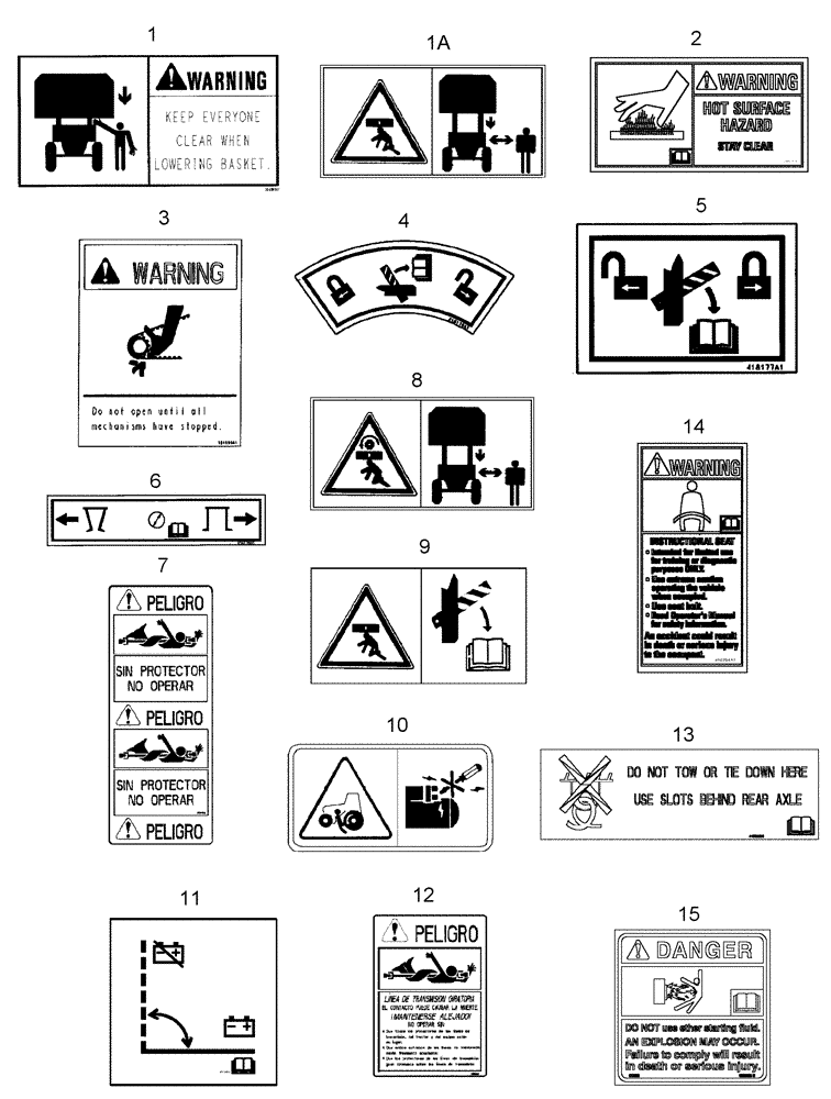 Схема запчастей Case IH CPX620 - (09F-17) - DECALS - CAUTION, WARNING AND DANGER (12) - CHASSIS