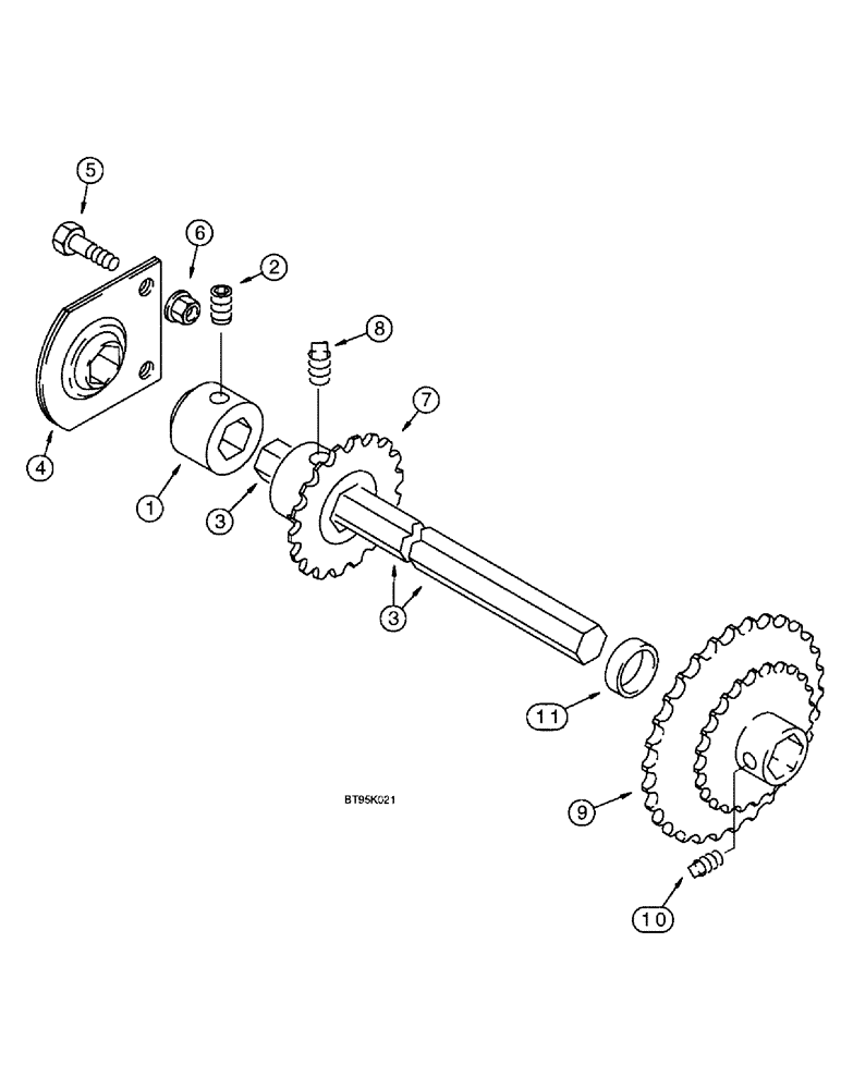 Схема запчастей Case IH 955 - (9B-28) - SECONDARY SEED DRIVE, 6 ROW WIDE - RIGID, 8 ROW NARROW - RIGID (09) - CHASSIS/ATTACHMENTS