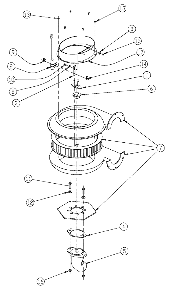 Схема запчастей Case IH 438 - (04-019) - FAN GROUP, 6” CCW, 60’ & 70’ Boom Group