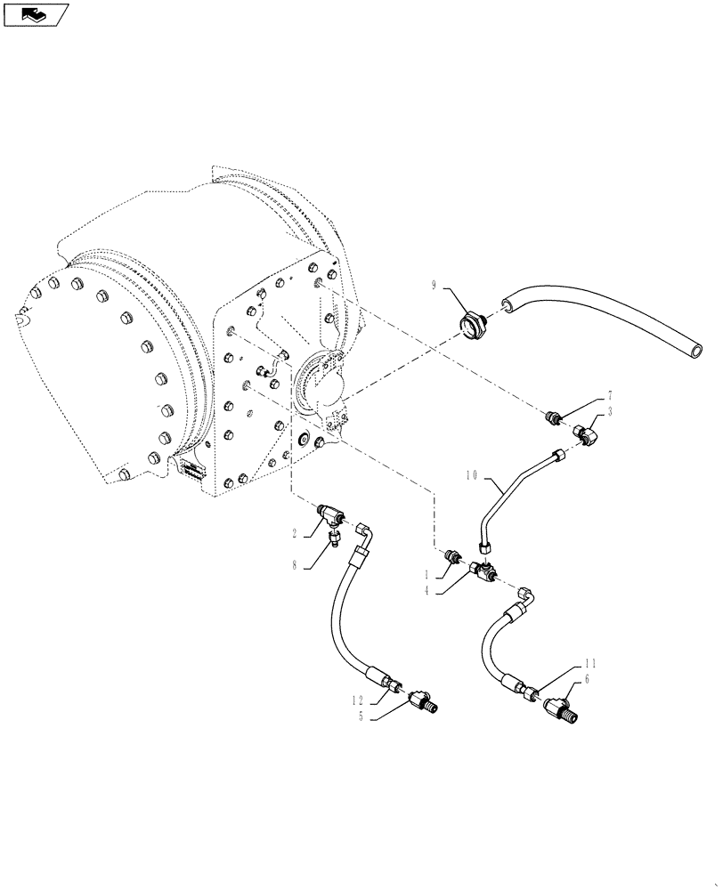 Схема запчастей Case IH STEIGER 400 - (35.128.04) - 315 / 425 SERIES AXLE LUBE, FRONT AXLE W/O DIFF. LOCK - HOSE & FITTINGS (35) - HYDRAULIC SYSTEMS
