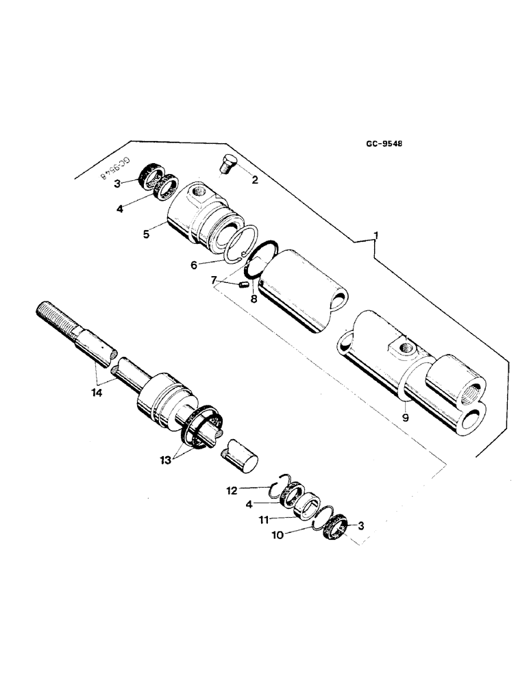 Схема запчастей Case IH 844S - (10-23) - STEERING CYLINDER, FOR AXLE APL -3052 (07) - HYDRAULICS