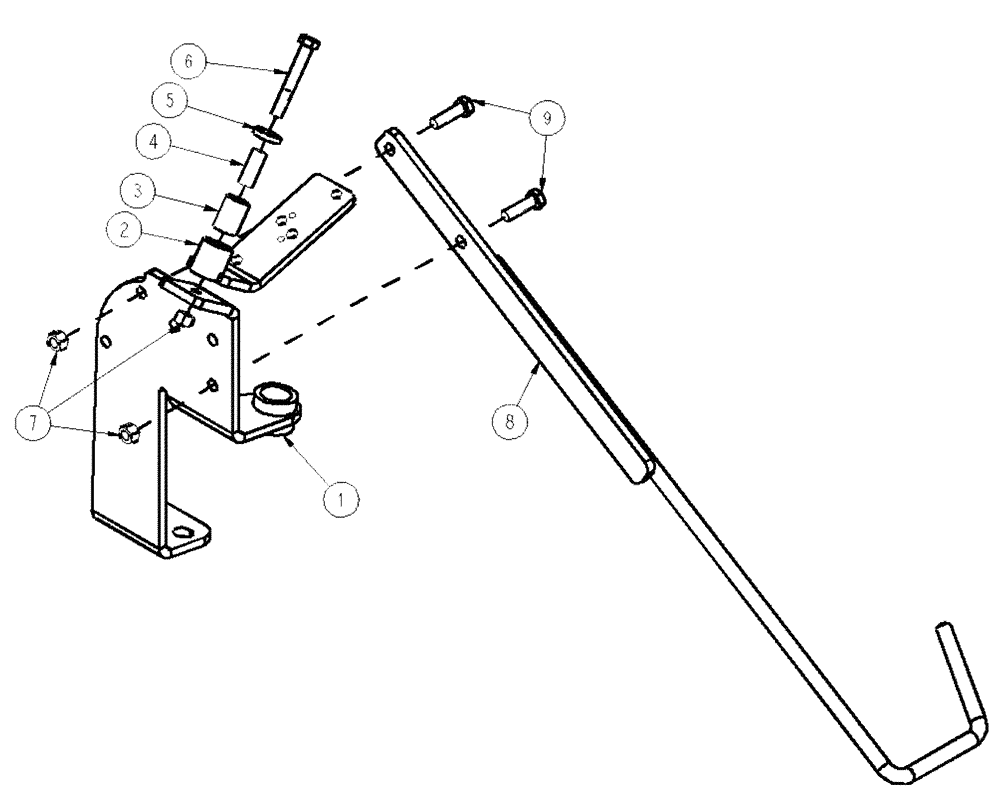 Схема запчастей Case IH SPX3200 - (04-019) - HOSE PIVOT MOUNT ASSEMBLY - RR Suspension & Frame