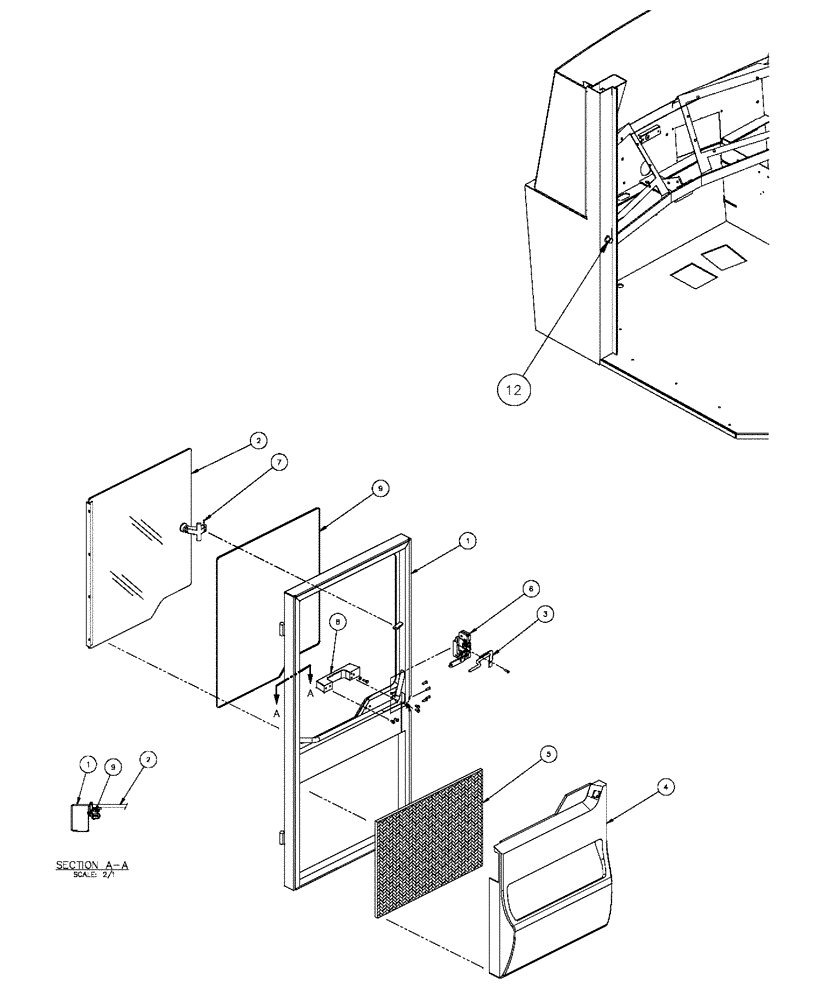 Схема запчастей Case IH FLX3300B - (01-015[02]) - DOOR ASSEMBLY (10) - CAB