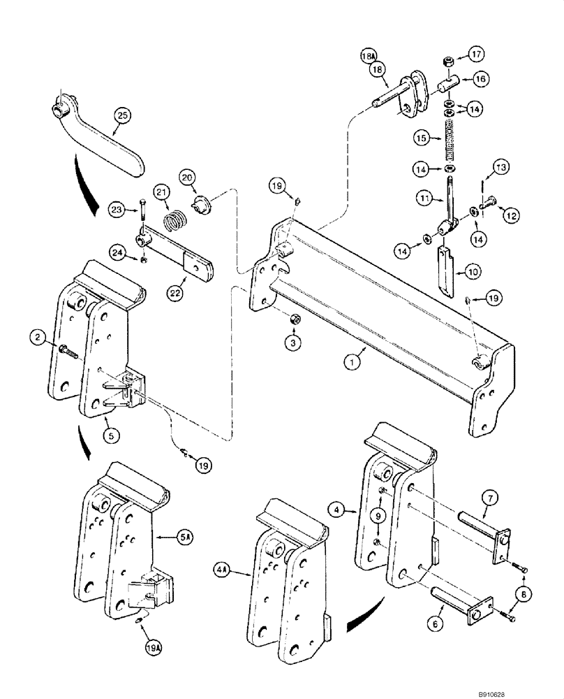 Схема запчастей Case IH 1845C - (09-05) - CASE COUPLER - SIDE LEVER, JAF0041368 - JAF0179684 (09) - CHASSIS/ATTACHMENTS