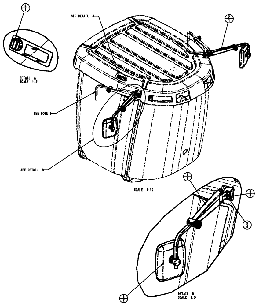 Схема запчастей Case IH FLX3510 - (01-030) - MIRROR ASSEMBLY, MANUAL (10) - CAB