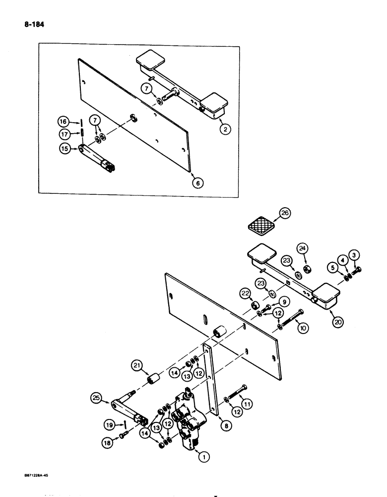 Схема запчастей Case IH 1825 - (8-184) - AUXILIARY CONTROLS AND VALVE MOUNTING (08) - HYDRAULICS