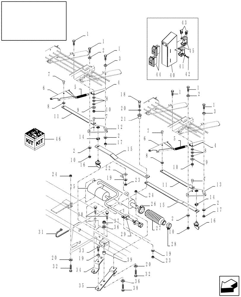 Схема запчастей Case IH 9010 - (74.114.03[02]) - REMOTE UPPER SIEVE ADJUSTMENT - 8010/9010 (74) - CLEANING