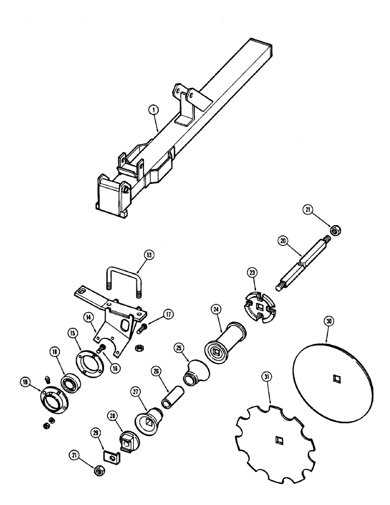 Схема запчастей Case IH F21H - (136) - FRONT RIGHT GANG, 9 INCH SPACING, F21H, F21H-0-214, 242 & 256, 