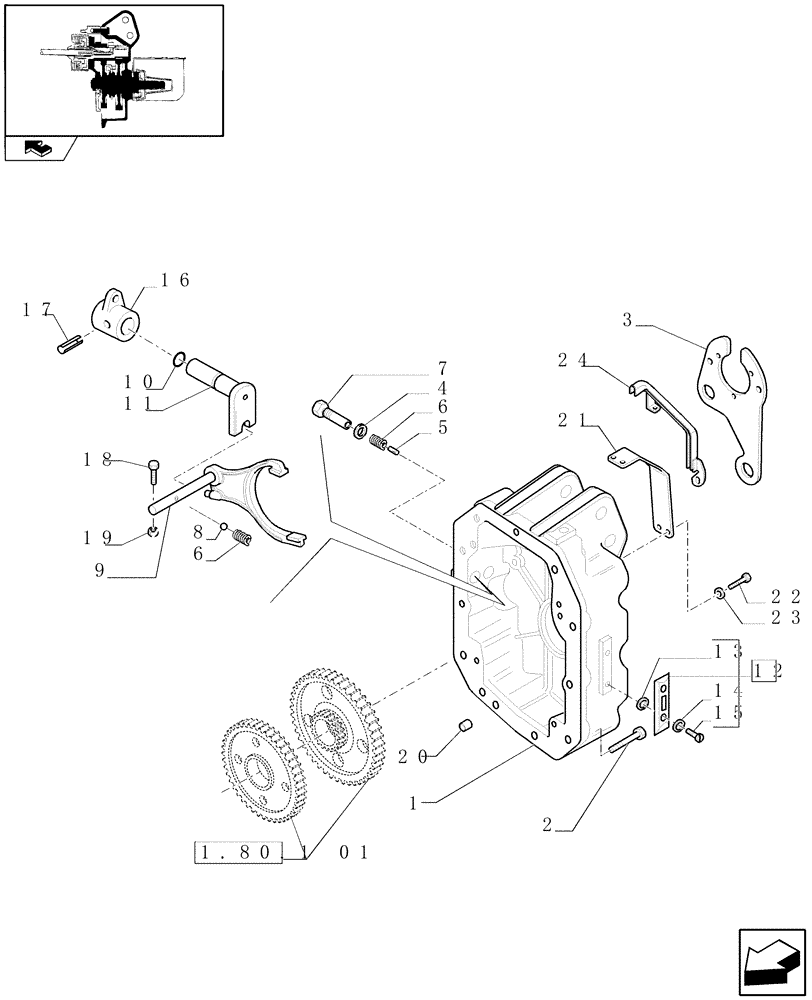 Схема запчастей Case IH PUMA 165 - (1.80.1[03]) - POWER TAKE-OFF 1000E/1000 RPM - COVER AND ENGAGEMENT (07) - HYDRAULIC SYSTEM