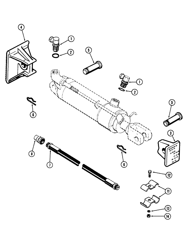 Схема запчастей Case IH 870 - (263C) - HYDRAULIC CYLINDER ATTACHING PARTS (09) - CHASSIS/ATTACHMENTS