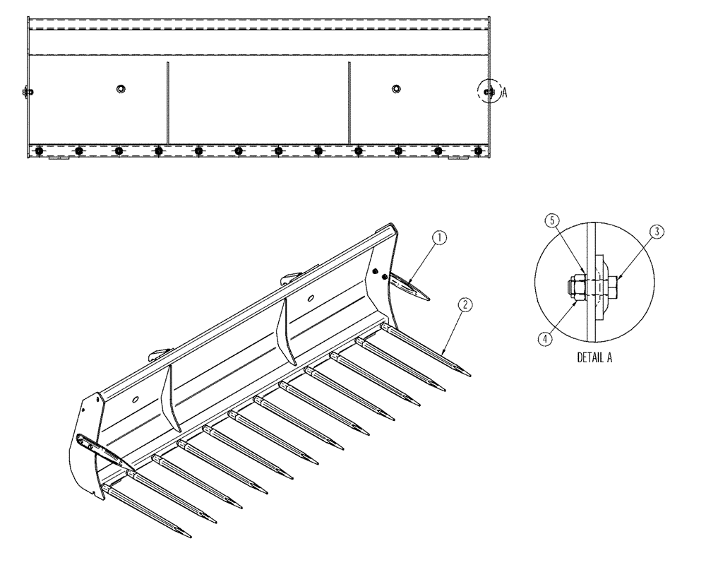 Схема запчастей Case IH L750 - (82.300.AQ[26]) - VAR - 717441006 - MANURE FORK 230 (82) - FRONT LOADER & BUCKET