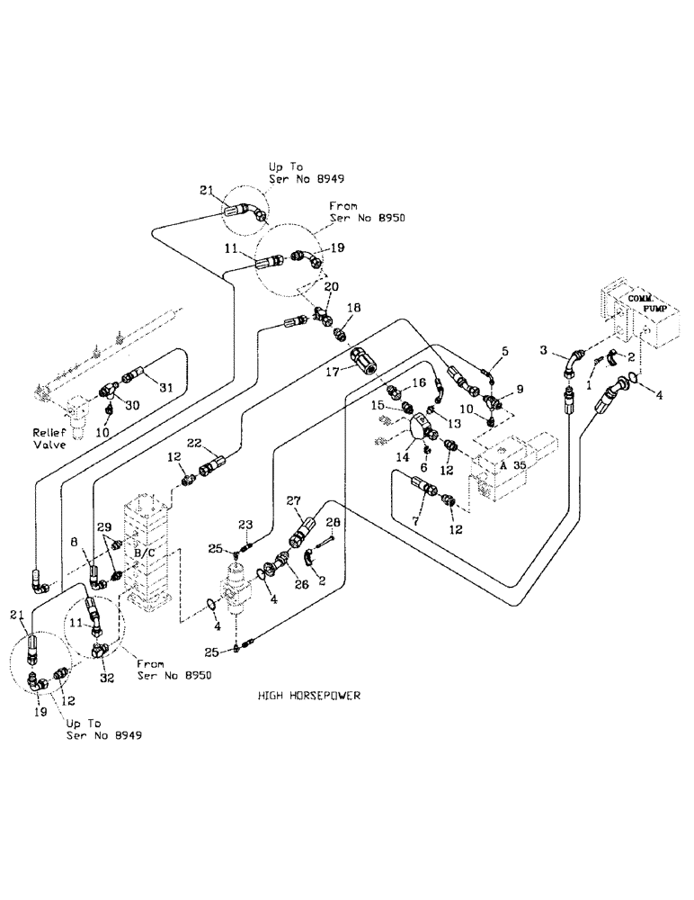 Схема запчастей Case IH 7700 - (B06-06) - HYDRAULIC CIRCUIT LEG BASECUTTER, COMMERCIAL Hydraulic Components & Circuits