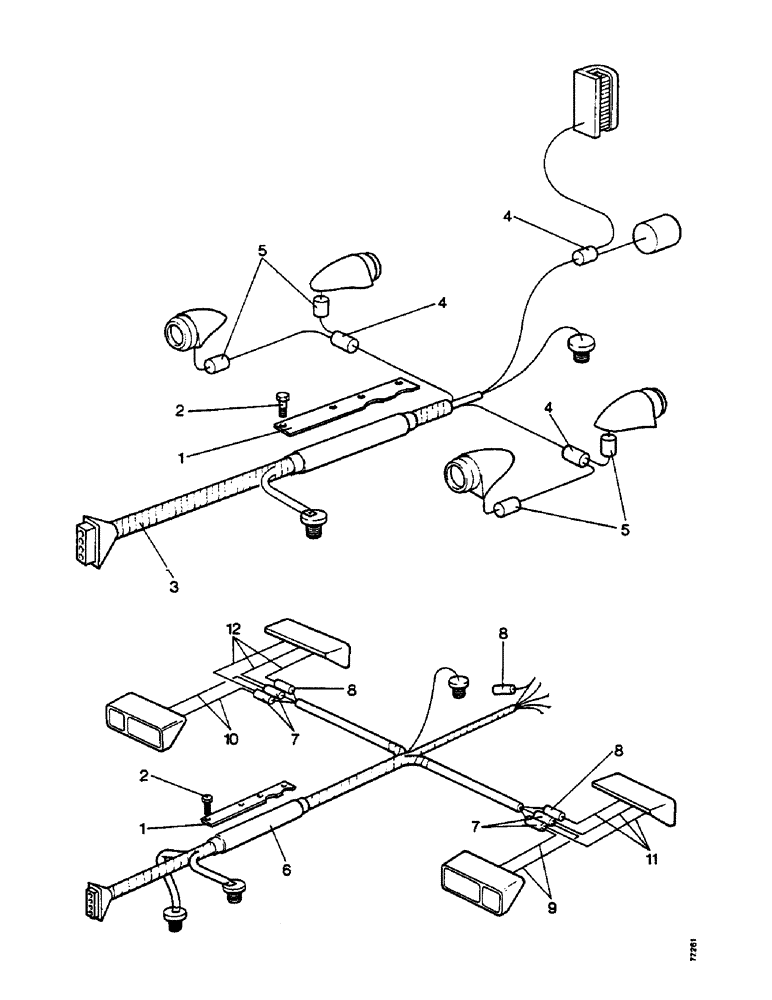 Схема запчастей Case IH 885 - (M36) - ELECT. EQUIP., ELECT. WIRING, SIDE & REAR LAMPS, 885 TRACTOR, S/N 633680 AND AFTER (06) - ELECTRICAL SYSTEMS