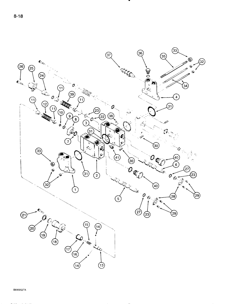 Схема запчастей Case IH 710 - (8-18) - CONTROL VALVE, TWO SPOOL (08) - HYDRAULICS