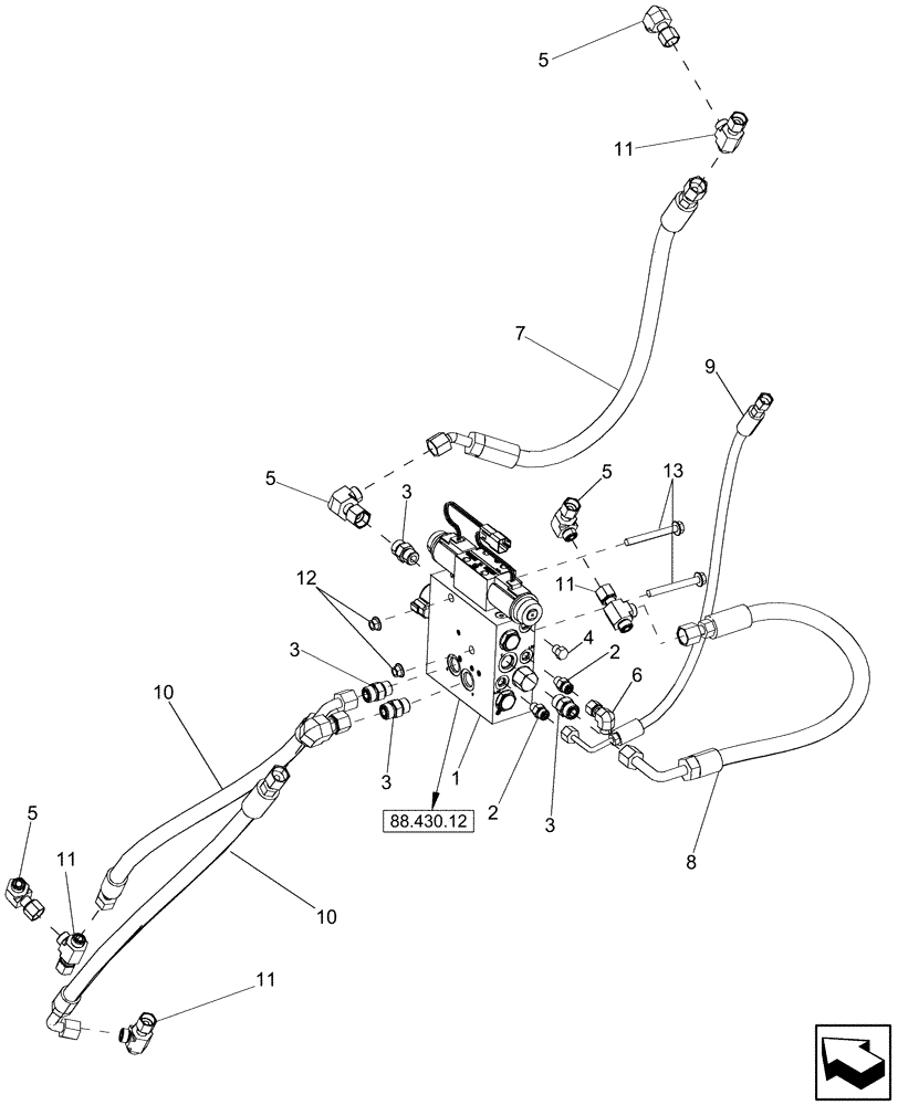 Схема запчастей Case IH 7130 - (88.430.05) - AUTO GUIDANCE-READY, HYDRAULICS (88) - ACCESSORIES