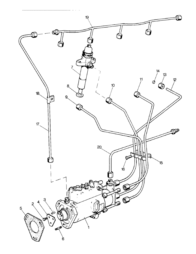 Схема запчастей Case IH 990 - (A06-1) - ENGINE, INJECTION PUMP, INJECTORS AND PIPES (01) - ENGINE