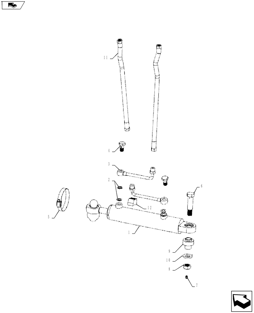 Схема запчастей Case IH FARMALL 45A - (41.200.01[01]) - STEERING CYLINDER HOSES - 2WD (41) - STEERING