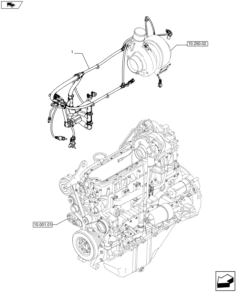 Схема запчастей Case IH F2CFE613C A010 - (55.100.05) - MOTOR ELECTRIC INSTALLATION (504385996) 
