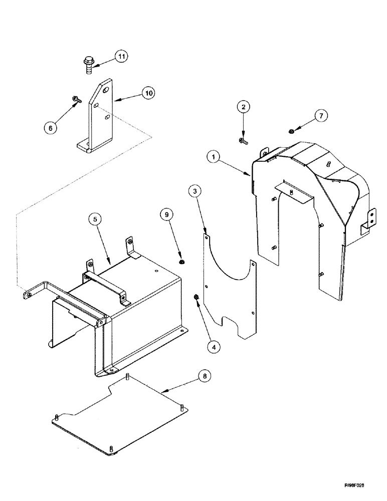 Схема запчастей Case IH MX220 - (2-020) - FLYWHEEL SHIELDS (02) - ENGINE