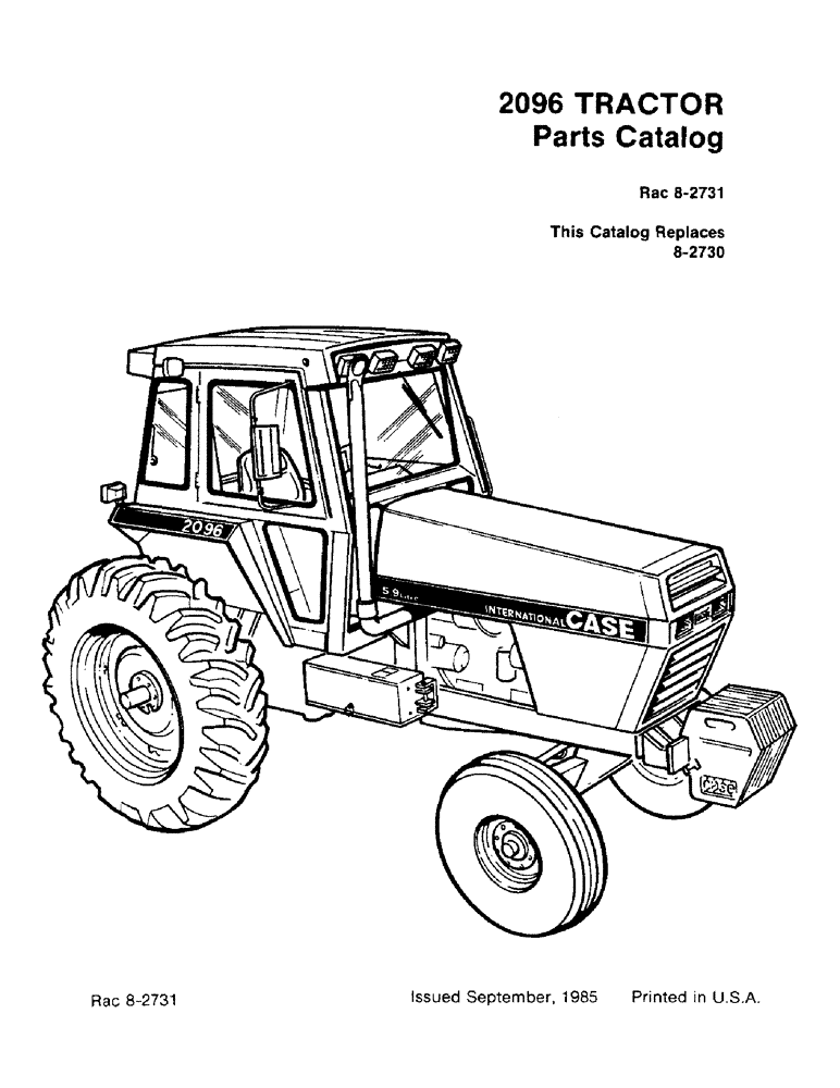 Схема запчастей Case IH 2096 - (1-003) - 2096 TRACTOR (00) - PICTORIAL INDEX