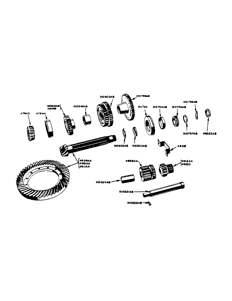 Схема запчастей Case IH 400-SERIES - (121) - COUNTERSHAFT AND DIFFERENTIAL RING GEAR, AND REVERSE IDLER AND OIL GEAR SHAFT (06) - POWER TRAIN