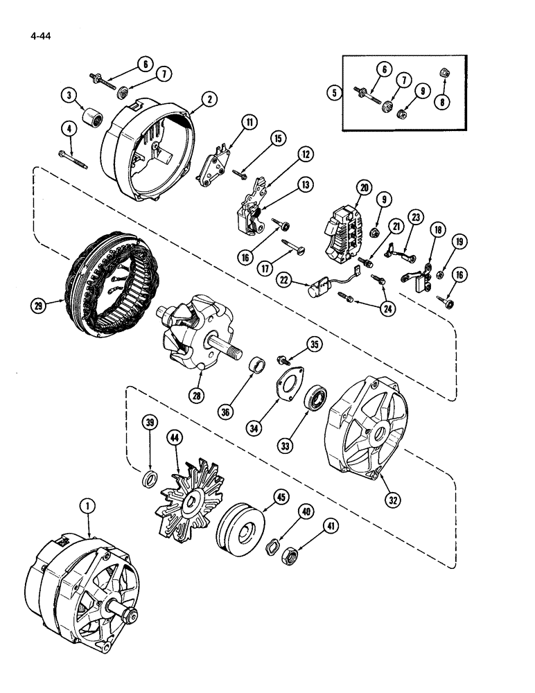 Схема запчастей Case IH 3594 - (4-044) - ALTERNATOR ASSEMBLY (04) - ELECTRICAL SYSTEMS