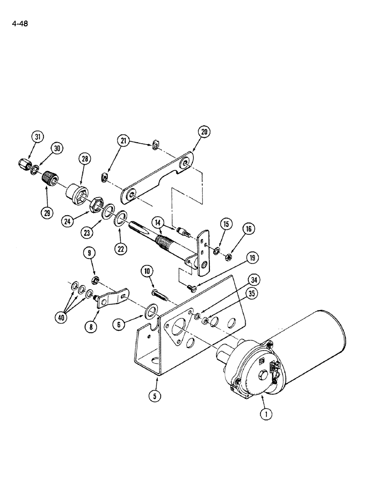Схема запчастей Case IH 9270 - (4-48) - WIPER DRIVE ASSEMBLY, FRONT WINDOWS (04) - ELECTRICAL SYSTEMS