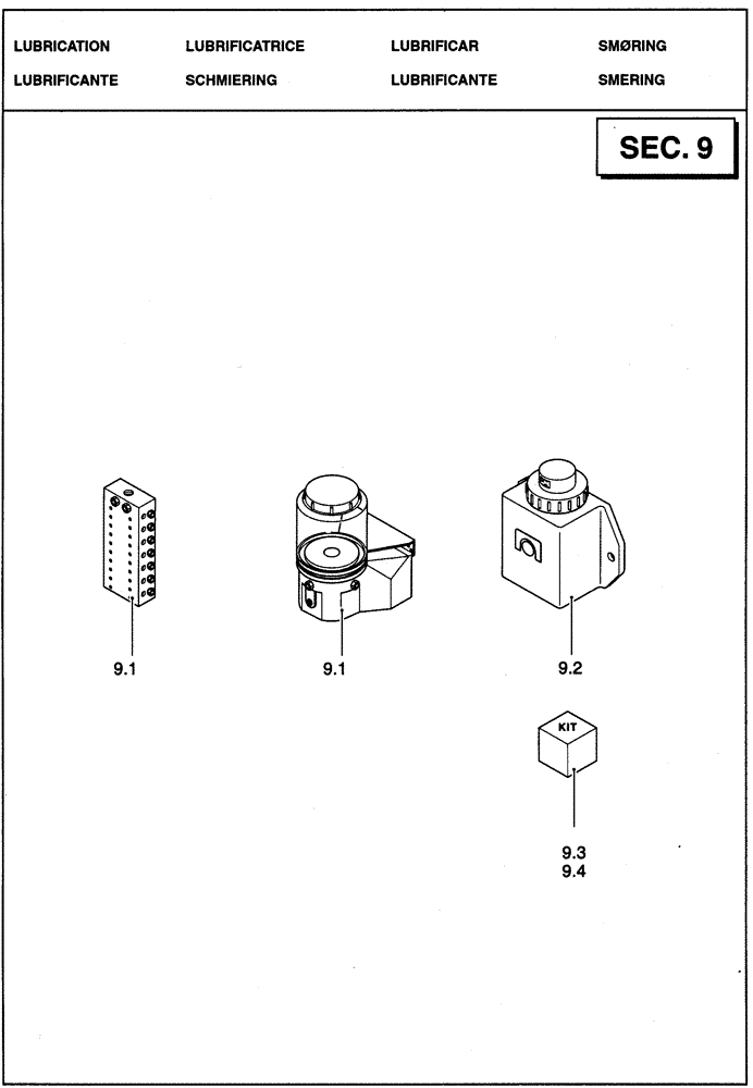 Схема запчастей Case IH LBX331P - (0.0025[01]) - SECTION LIST 9 - LUBRICATION (00) - GENERAL