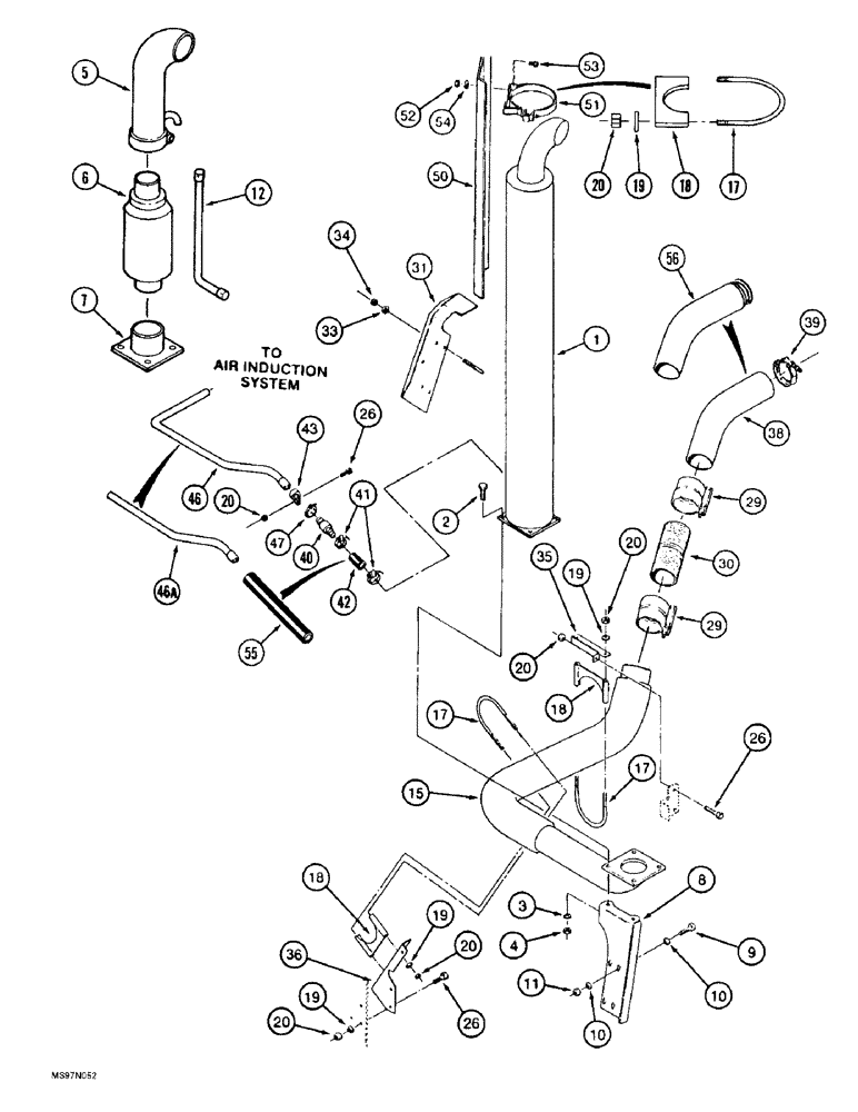 Схема запчастей Case IH 9310 - (2-110) - EXHAUST SYSTEM (02) - ENGINE