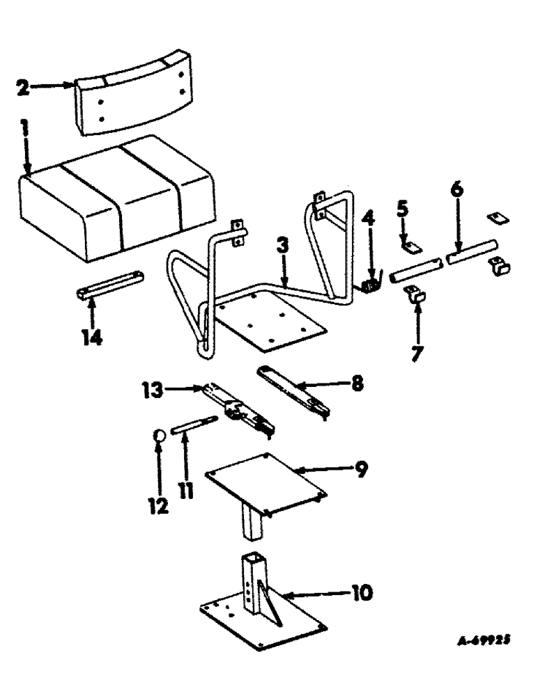 Схема запчастей Case IH 403 - (089) - OPERATORS SEAT, S/N 805 AND BELOW (90) - PLATFORM, CAB, BODYWORK AND DECALS