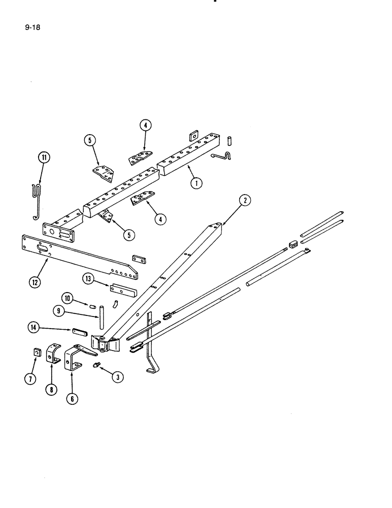 Схема запчастей Case IH 720 - (9-18) - MAIN FRAME, SEVEN AND EIGHT FURROW, ON THE LAND (09) - CHASSIS/ATTACHMENTS