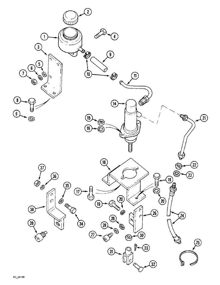 Схема запчастей Case IH 3230 - (6-054) - CLUTCH CONTROLS, UPPER, TRACTOR WITH CAB (06) - POWER TRAIN