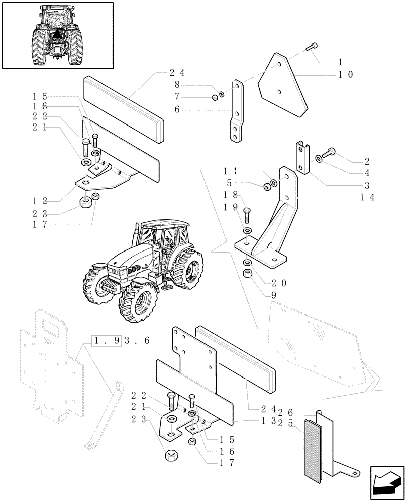 Схема запчастей Case IH JX1080U - (1.99.3) - (VAR.007) NA ONLY - RETROREFLECTOR SUPPORT (10) - OPERATORS PLATFORM/CAB