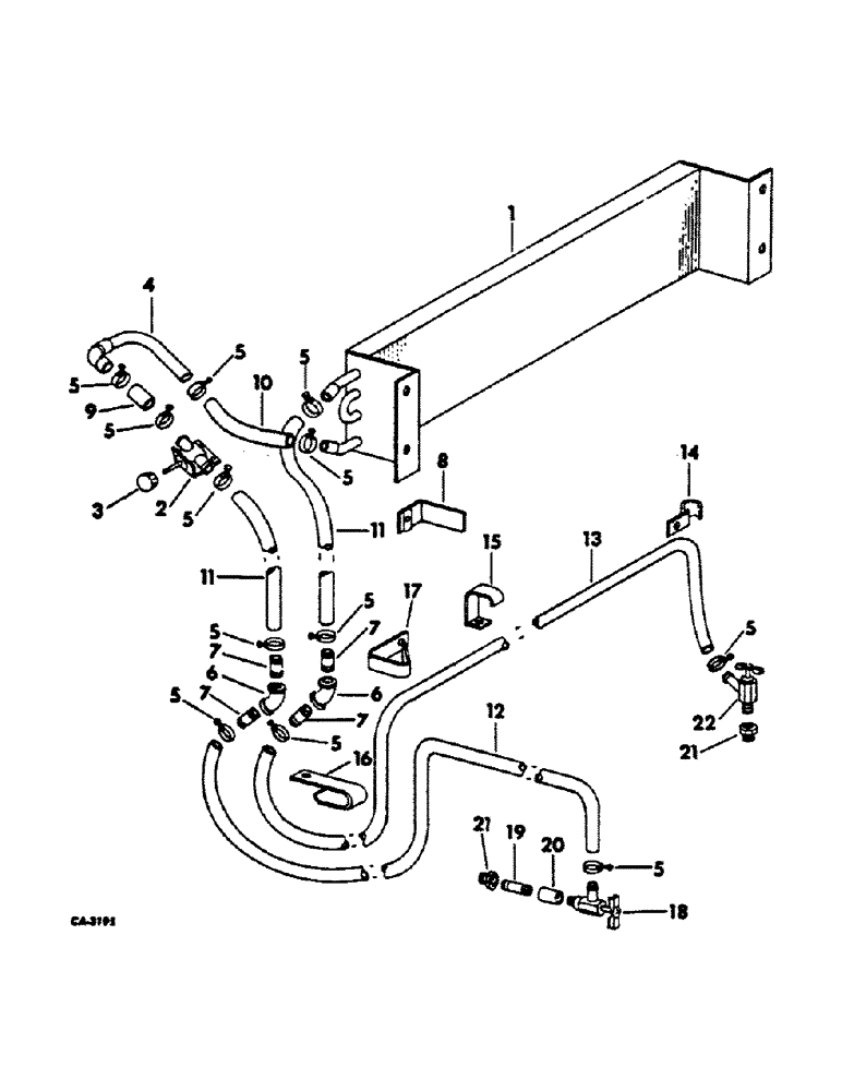 Схема запчастей Case IH 1468 - (13-55) - SUPERSTRUCTURE, HEATER AND CONNECTIONS, CUSTOM CAB, 1468 TRACTORS (05) - SUPERSTRUCTURE