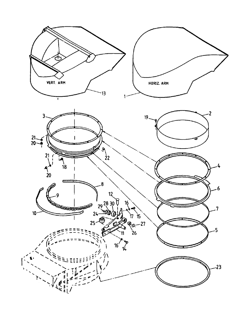 Схема запчастей Case IH 7000 - (A03-25) - PRIMARY EXTRACTOR SHROUD Mainframe & Functioning Components