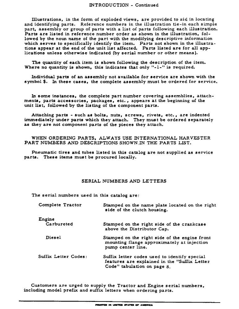 Схема запчастей Case IH 504 - (004) - INTRODUCTION - SERIAL NUMBER LOCATIONS (00) - GENERAL