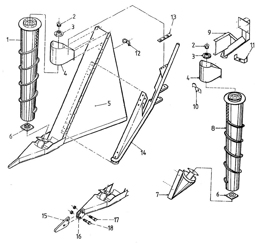 Схема запчастей Case IH 7700 - (A02[02]) - CROPDIVIDERS, POINTS OPTIONAL Mainframe & Functioning Components