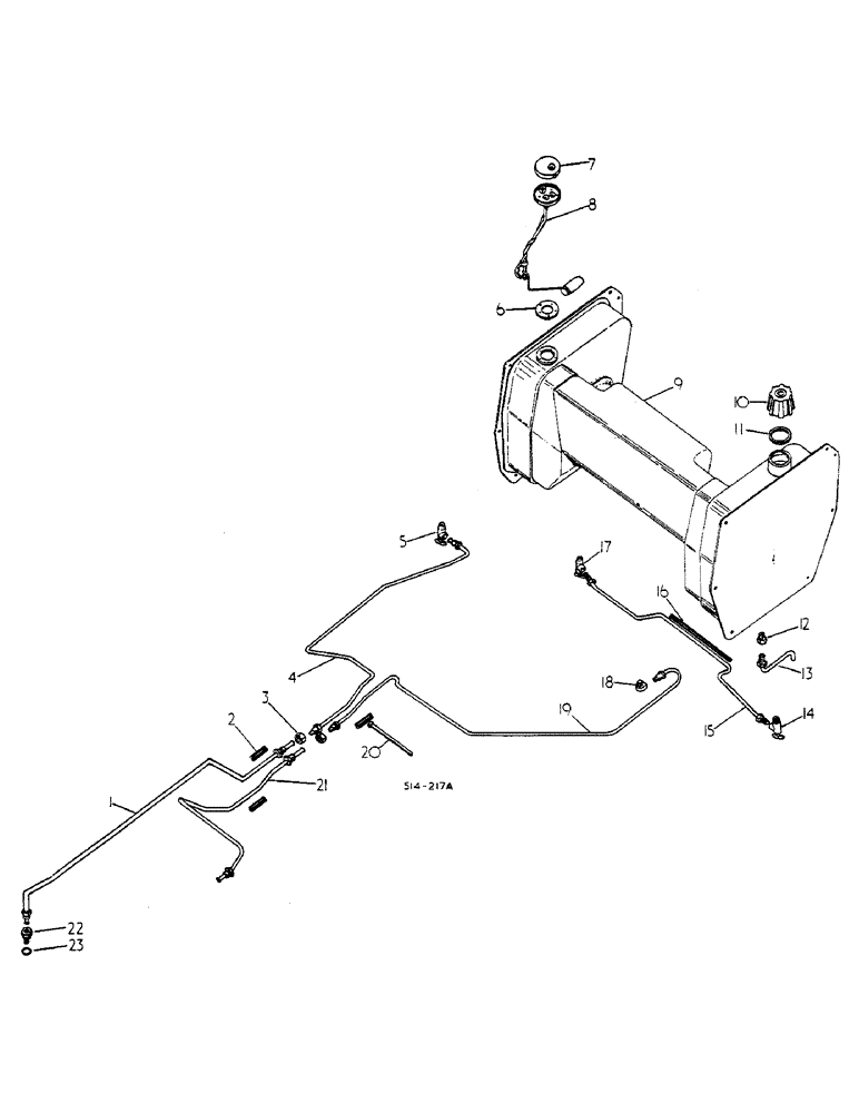 Схема запчастей Case IH 258 - (12-017) - FUEL TANK SUPPORTS AND PIPING Power