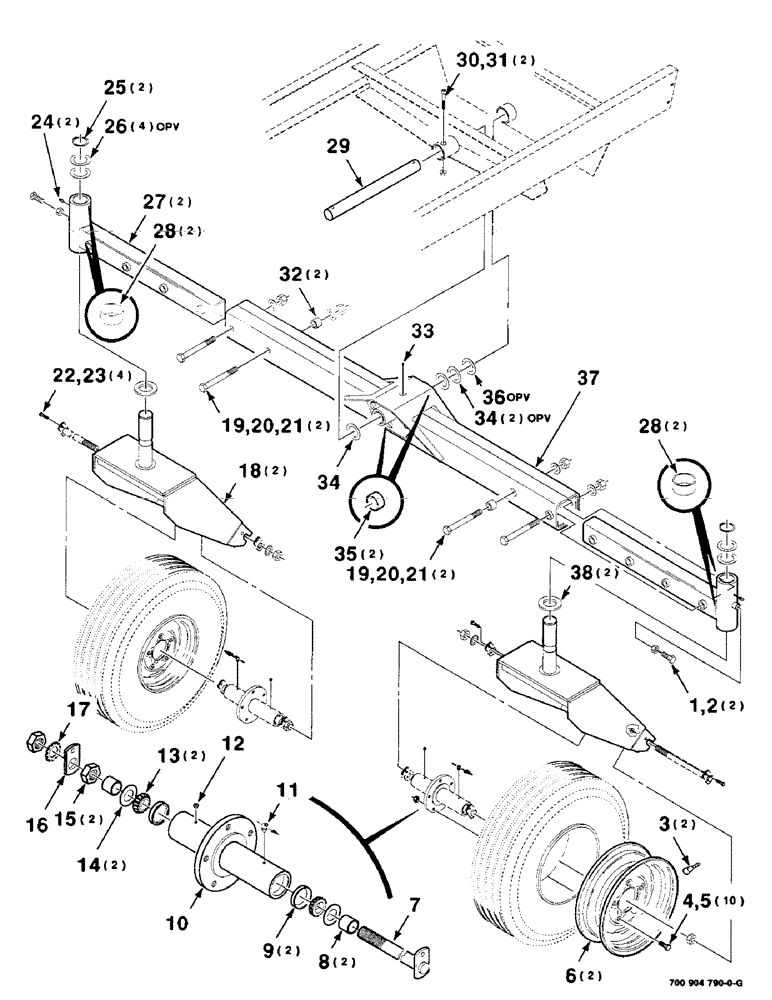 Схема запчастей Case IH 8825HP - (07-40) - TAIL WHEEL ASSEMBLY, FLOTATION (09) - CHASSIS