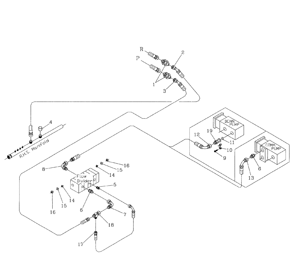 Схема запчастей Case IH 7700 - (B09[06]) - HYDRAULIC CIRCUIT,  SHREDDER TOPPER W/OUT SIDETRIM, HIGH HORSEPOWER Hydraulic Components & Circuits