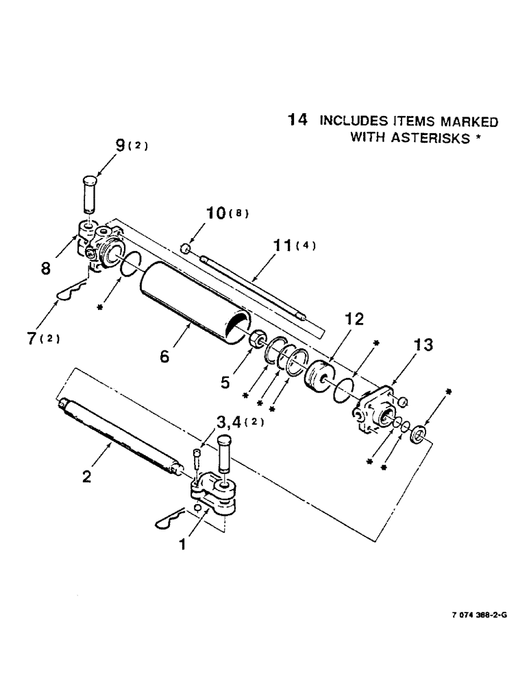 Схема запчастей Case IH 8320 - (8-04) - HYDRAULIC CYLINDER, 7074388 COMPLETE (08) - HYDRAULICS