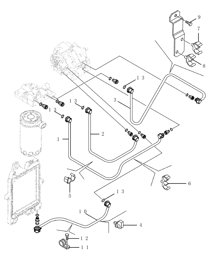 Схема запчастей Case IH SPX3320 - (03-044) - FUEL INJECTION SYSTEM (01) - ENGINE