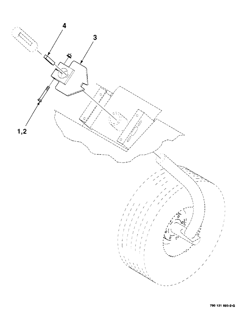 Схема запчастей Case IH 8220 - (7-28) - WHEEL MOUNTING ASSEMBLY, LEFT (58) - ATTACHMENTS/HEADERS