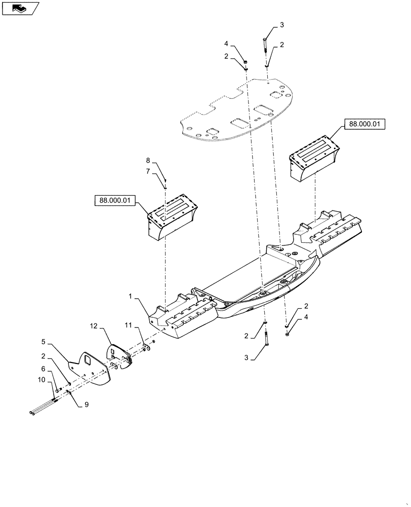 Схема запчастей Case IH STEIGER 550 - (37.140.04) - BALLAST PACK - FRONT FRAME WEIGHT (37) - HITCHES, DRAWBARS & IMPLEMENT COUPLINGS